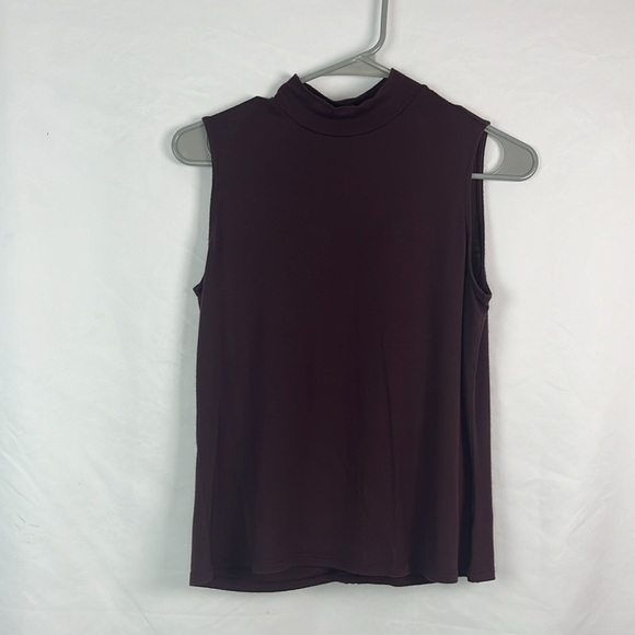 Athleta deep maroon red sleeveless high neck top xxs - Picture 1 of 6
